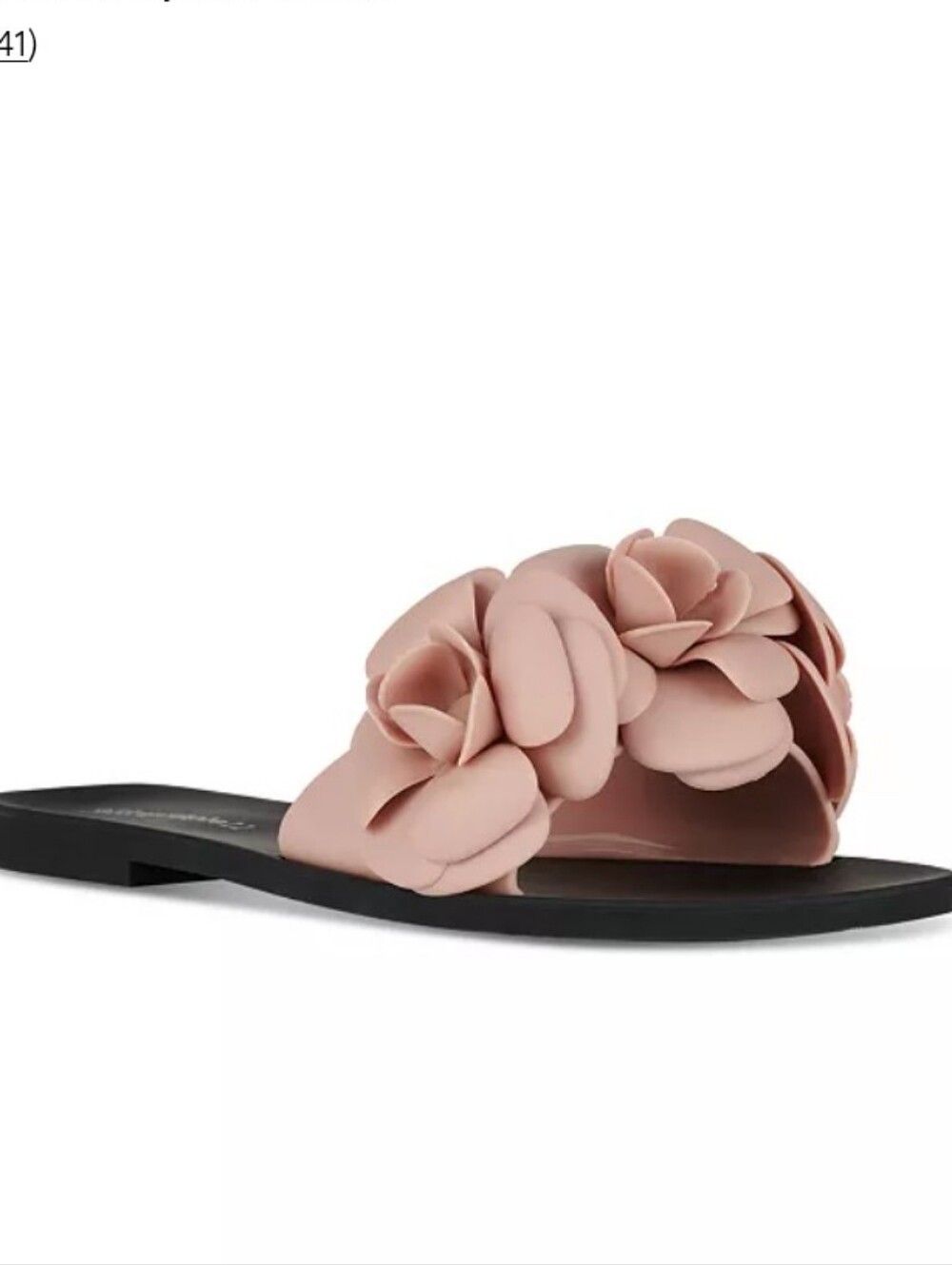 JELLIES Jeffrey Campbell Floralee Floral Jelly Slides BLUSH TAUPE & BLACK Size 7